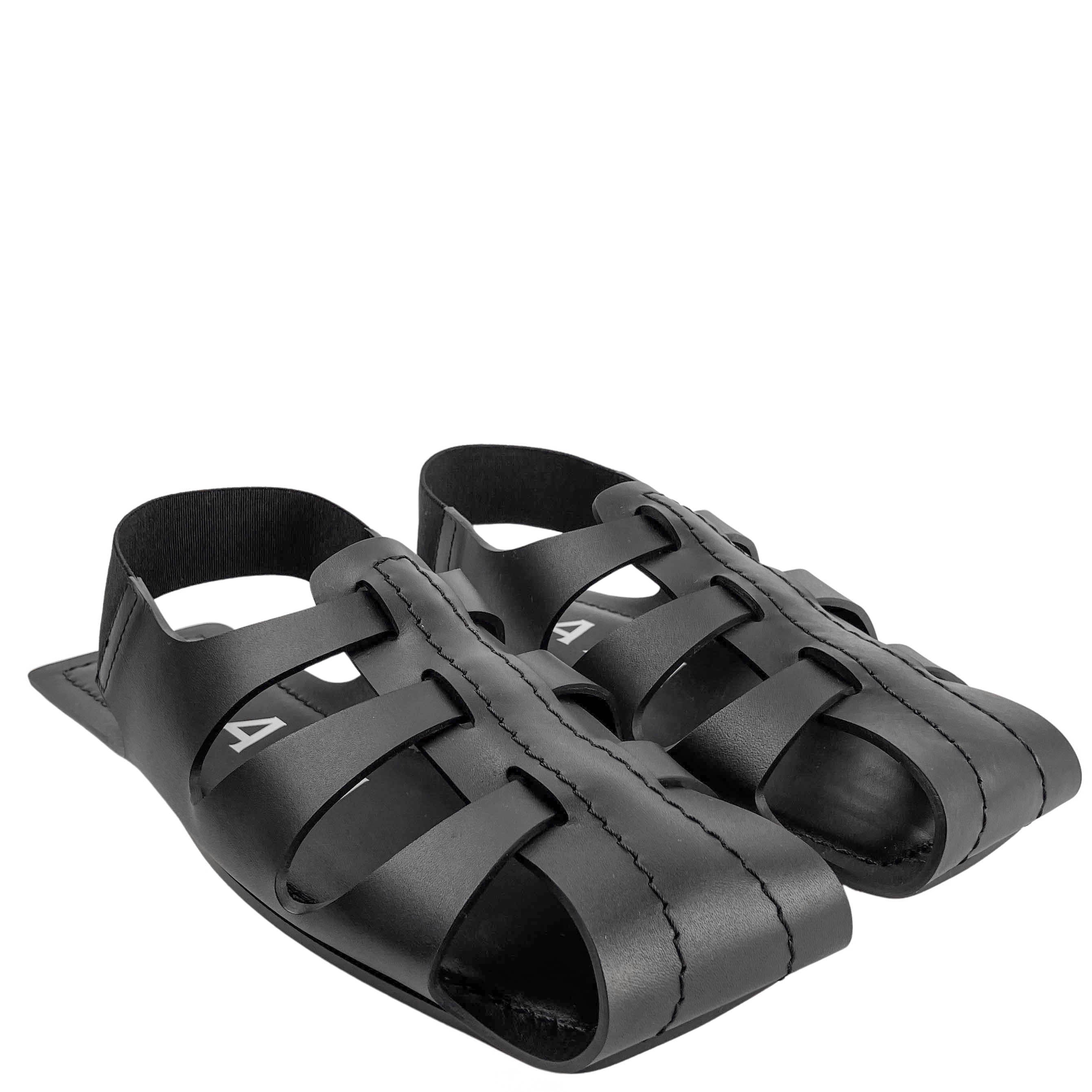 Alaïa Flat Double-Sided Calfskin Sandals in Black 4 Alaïa Flat Double-Sided Calfskin Sandals in Black