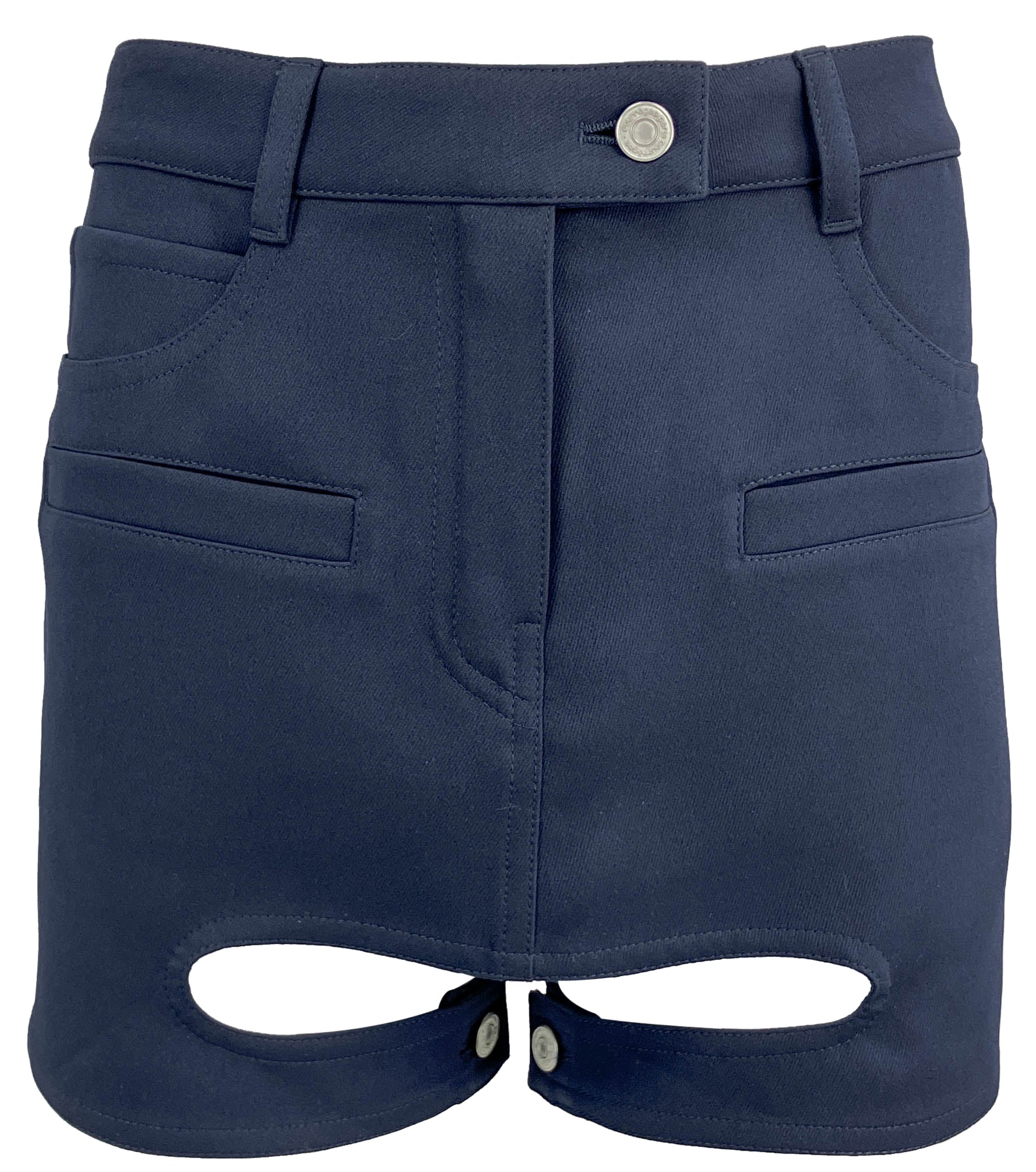 courrèges Chaps Twill Mini Skirt in Ink