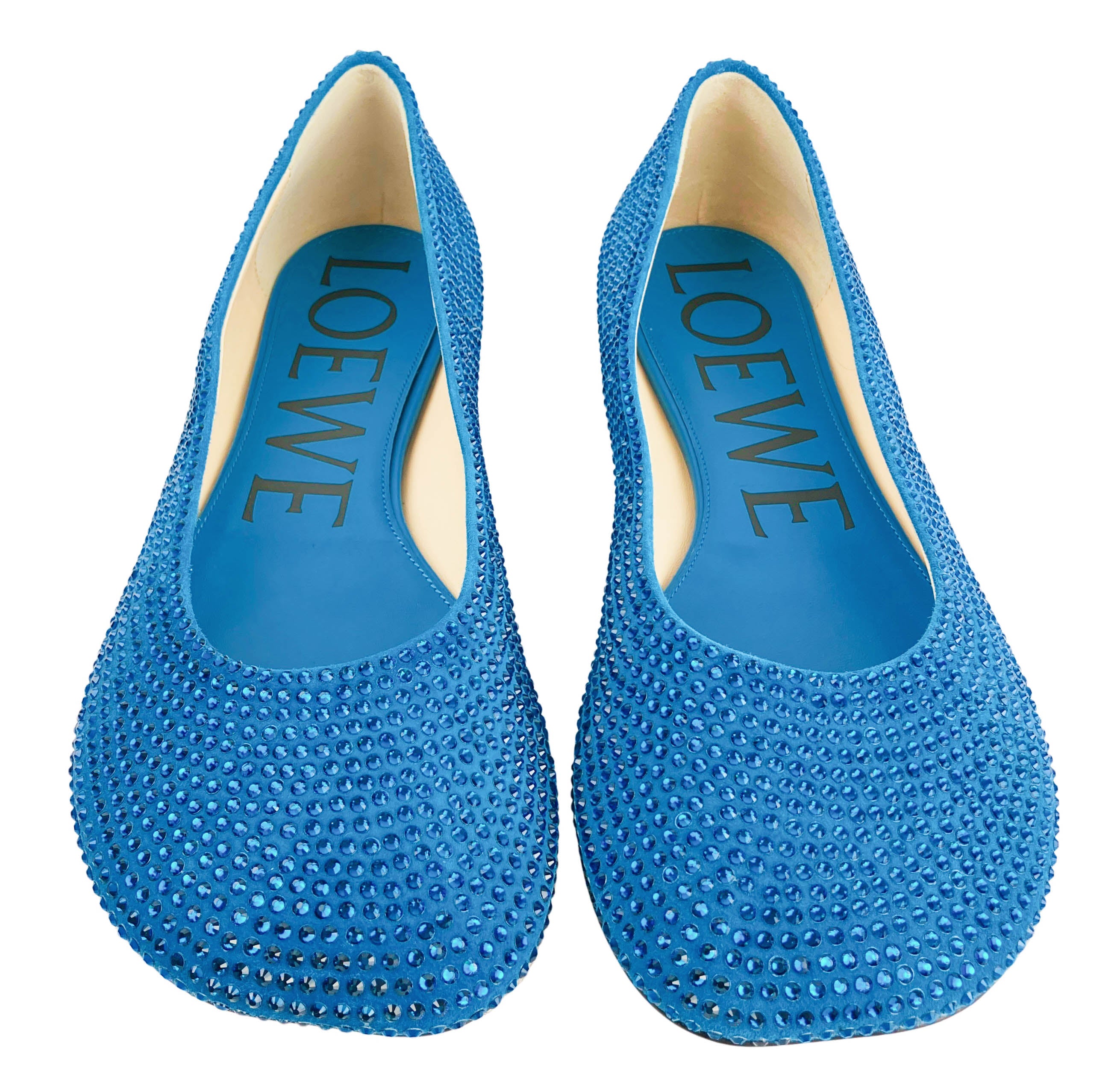 LOEWE Toy Strass Leather Ballerina Flats in Blue 3 LOEWE Toy Strass Leather Ballerina Flats in Blue