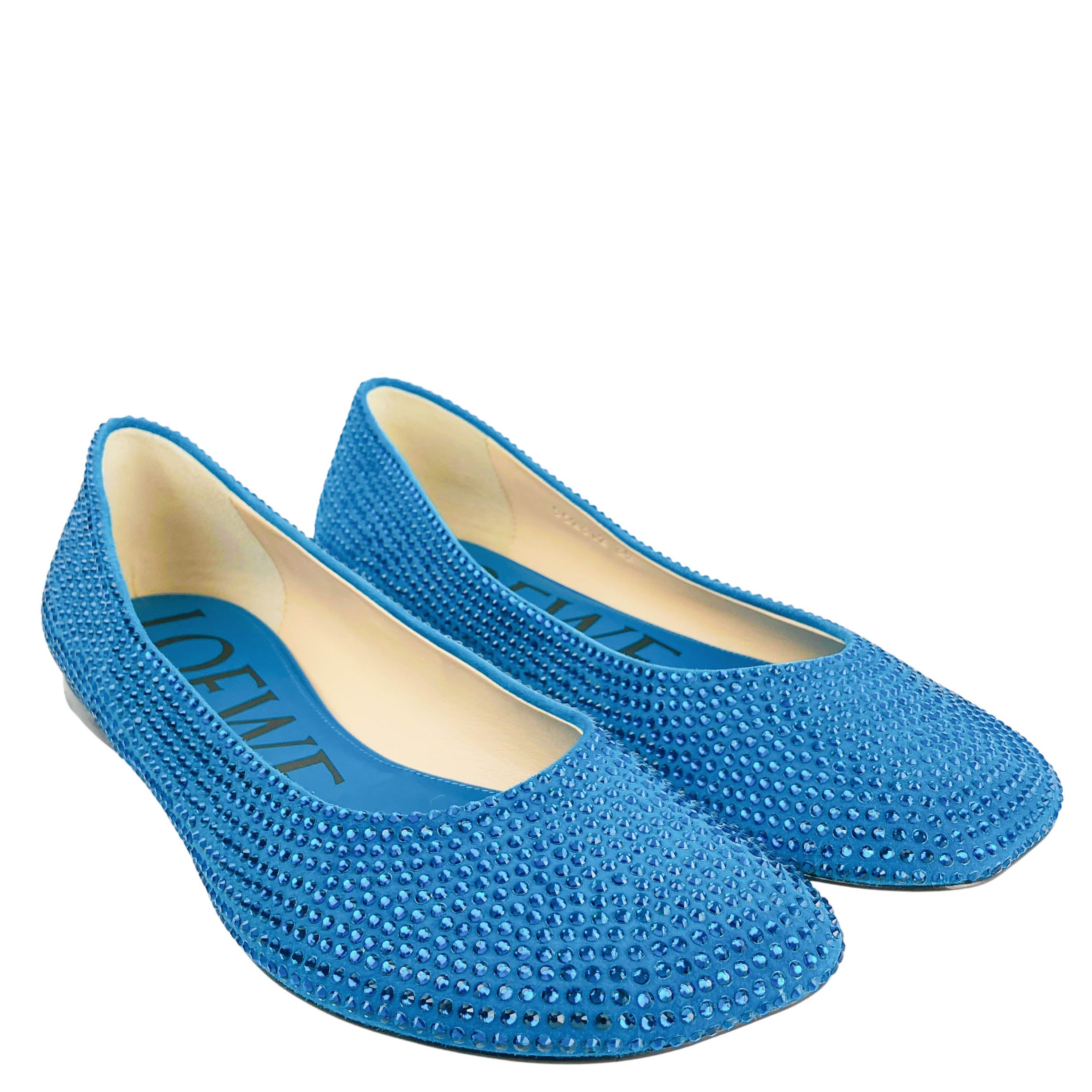 LOEWE Toy Strass Leather Ballerina Flats in Blue 4 LOEWE Toy Strass Leather Ballerina Flats in Blue