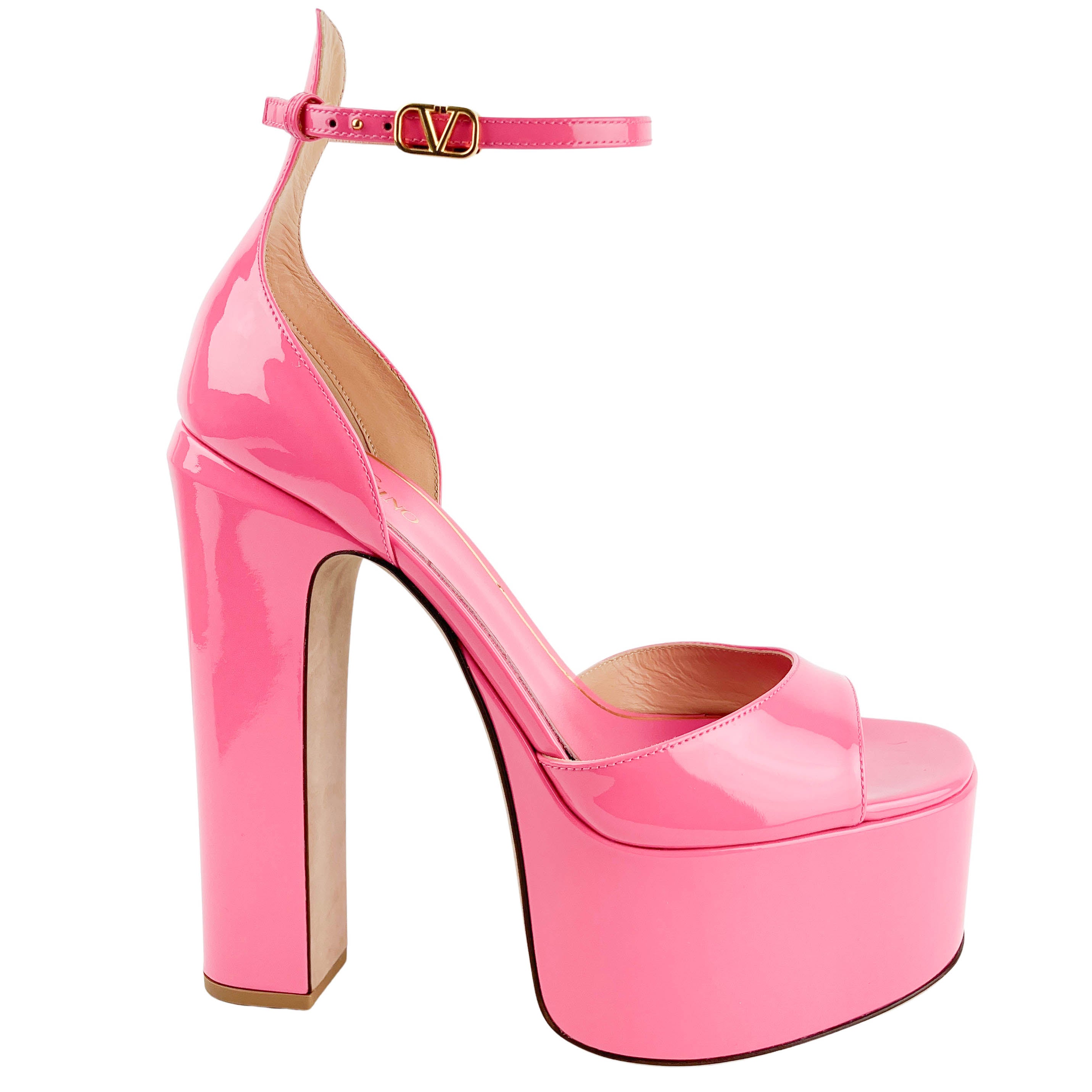 Valentino Patent Leather Platform Heels in Flamingo Pink 1 Valentino Patent Leather Platform Heels in Flamingo Pink
