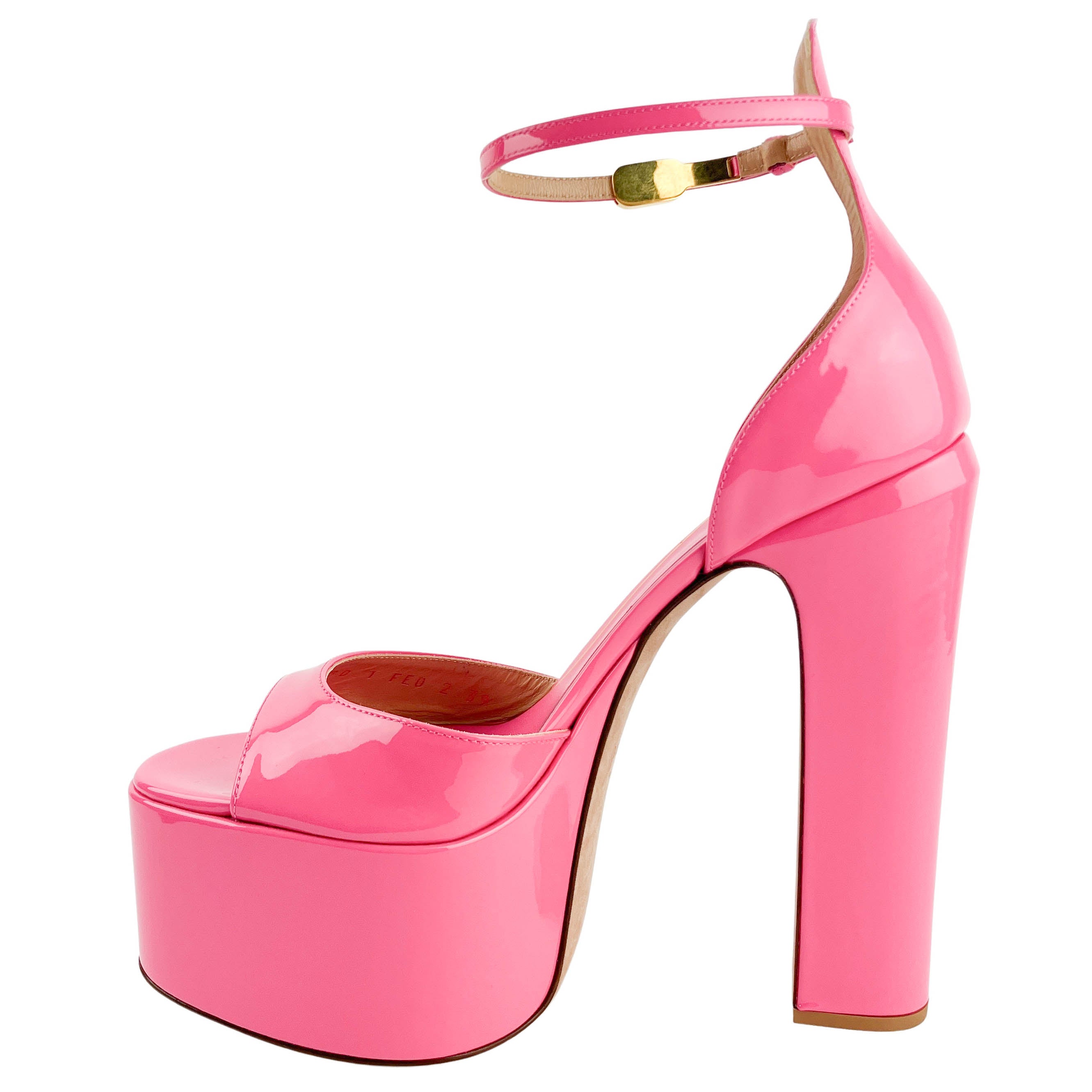 Valentino Patent Leather Platform Heels in Flamingo Pink 2 Valentino Patent Leather Platform Heels in Flamingo Pink