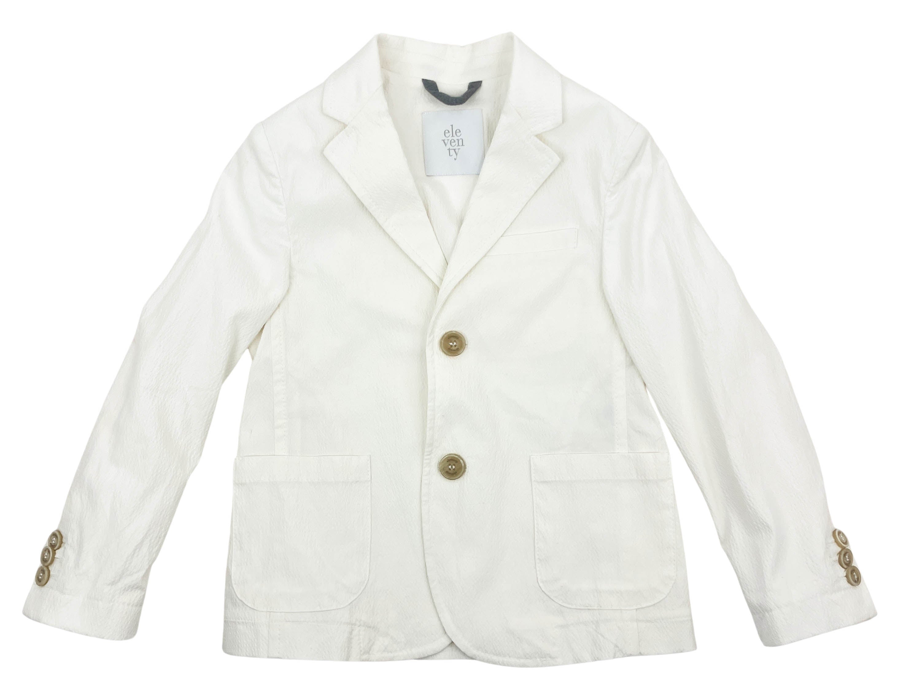 Eleventy Kids Cotton Blazer in Cream