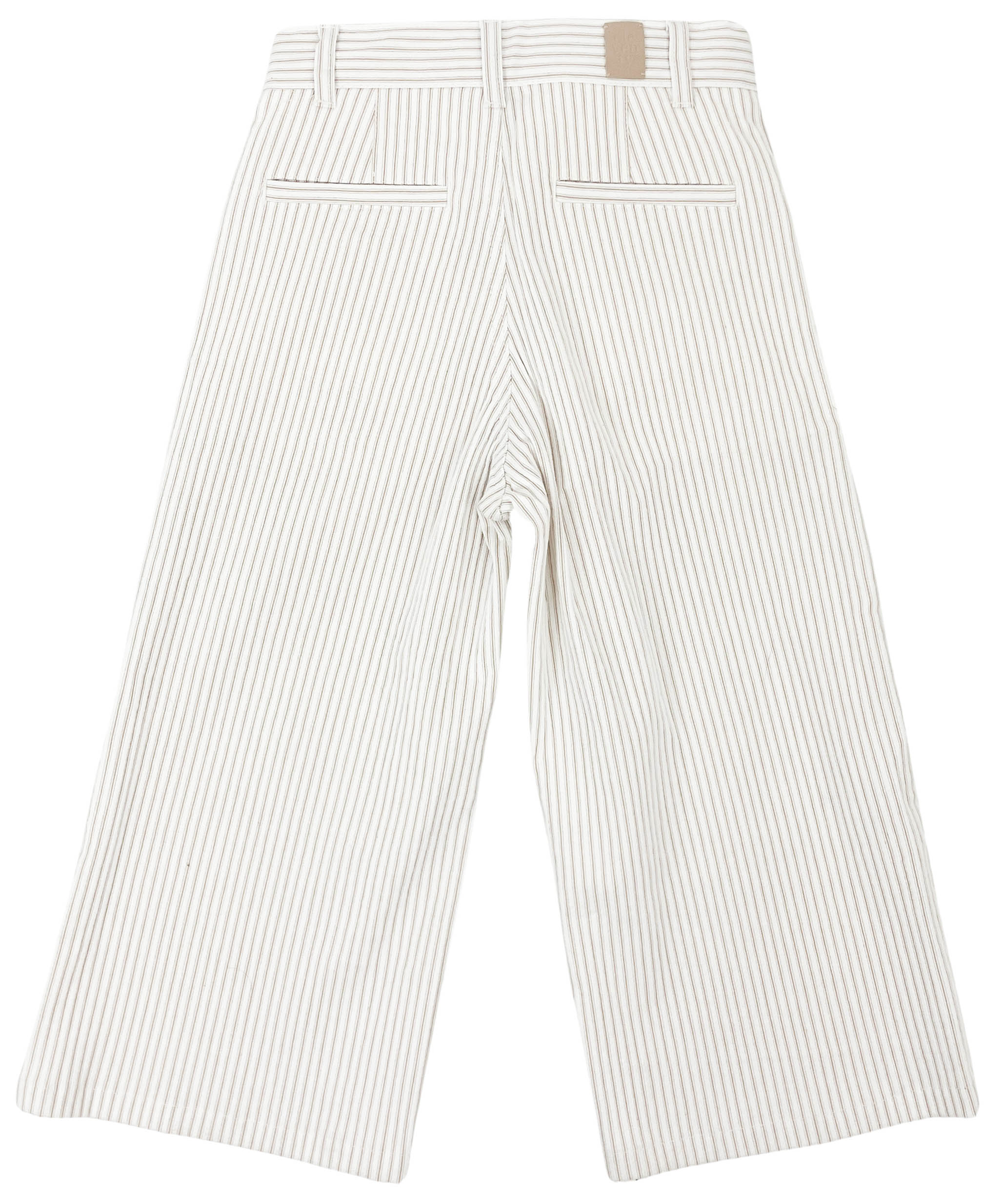 Eleventy Kids Striped Pants in White and Tan 2 Eleventy Kids Striped Pants in White and Tan