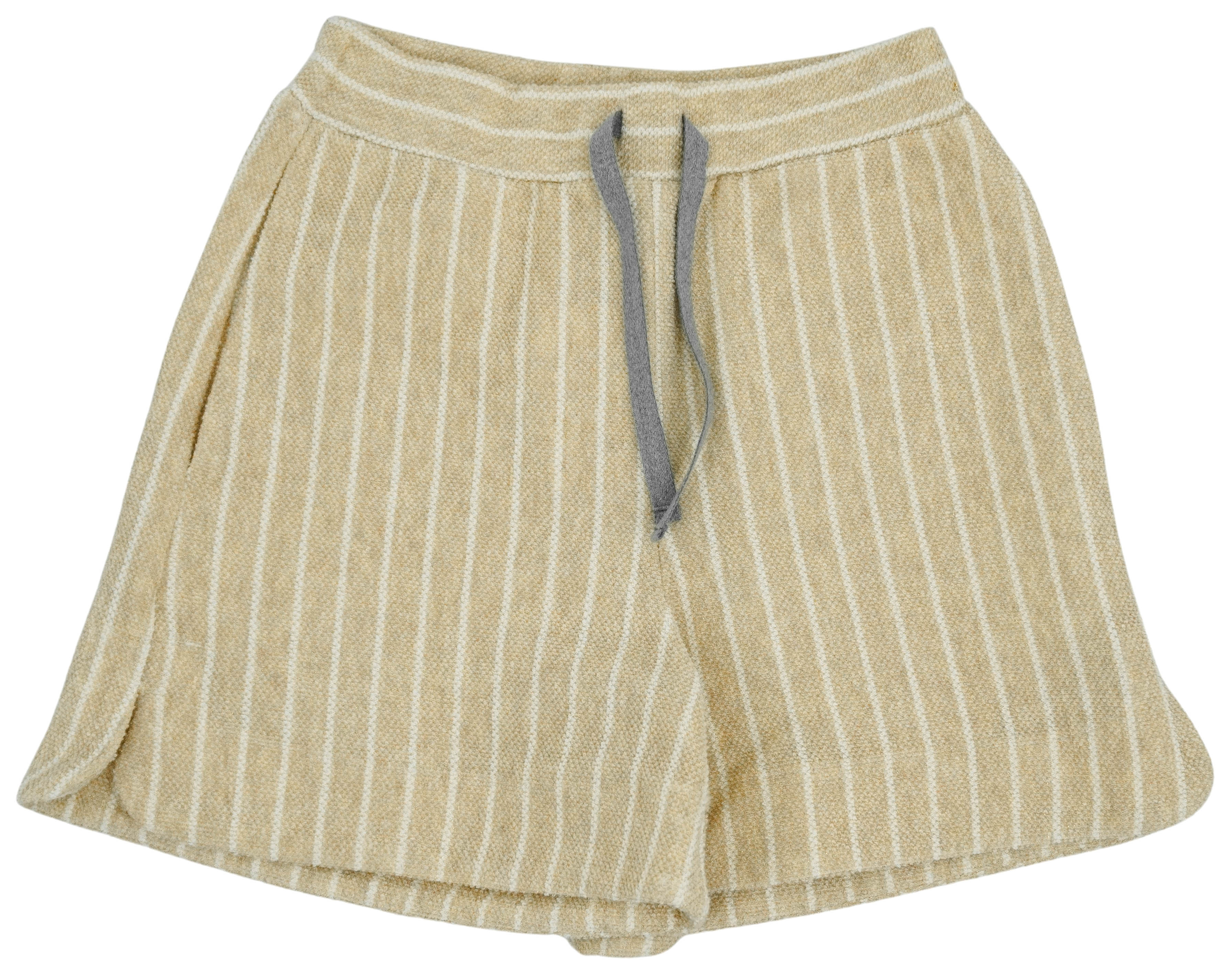 Eleventy Kids Striped Shorts in Tan and Cream