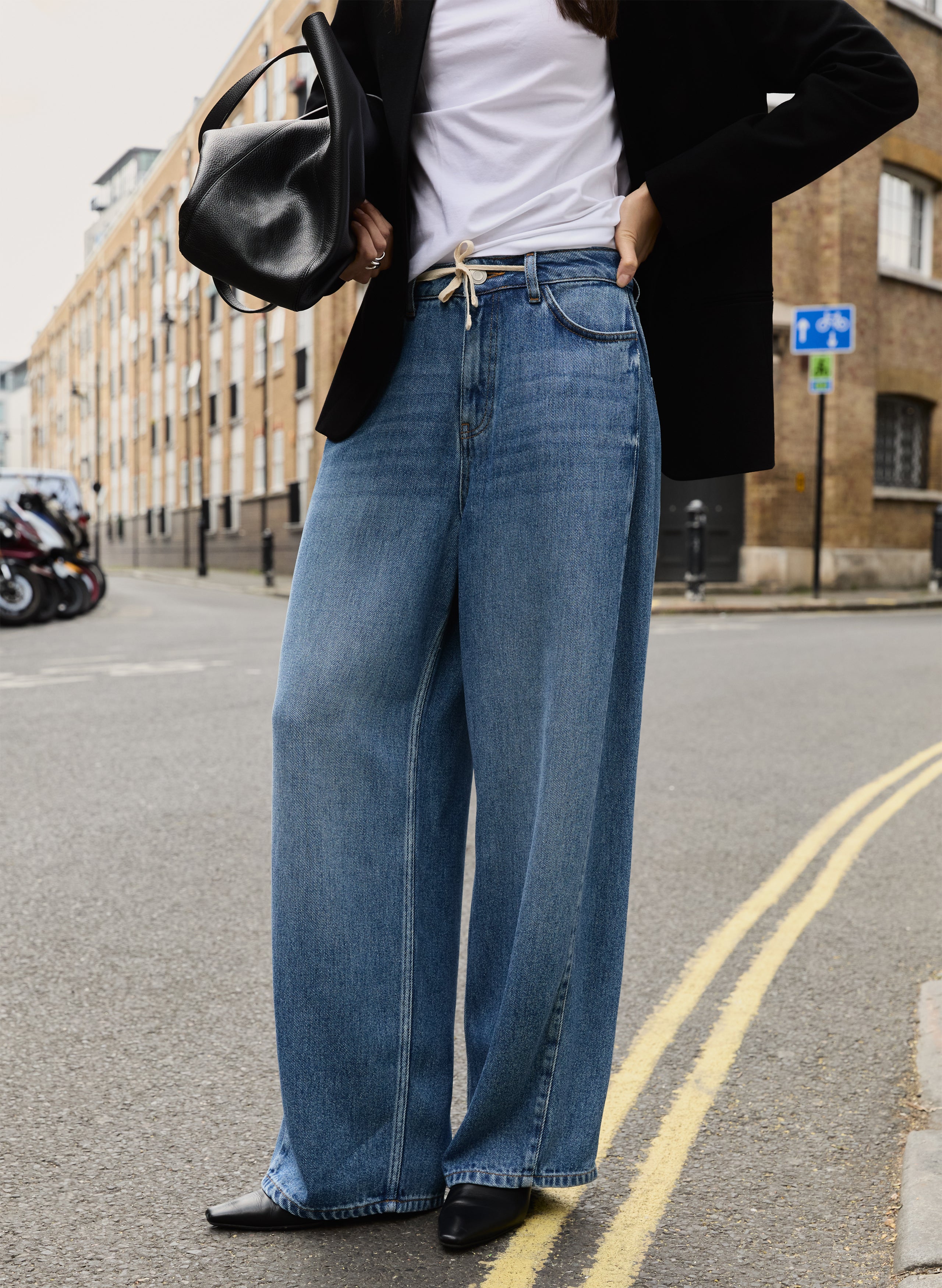 Leonor Tie Front Wide Leg Jeans 2 Leonor Tie Front Wide Leg Jeans