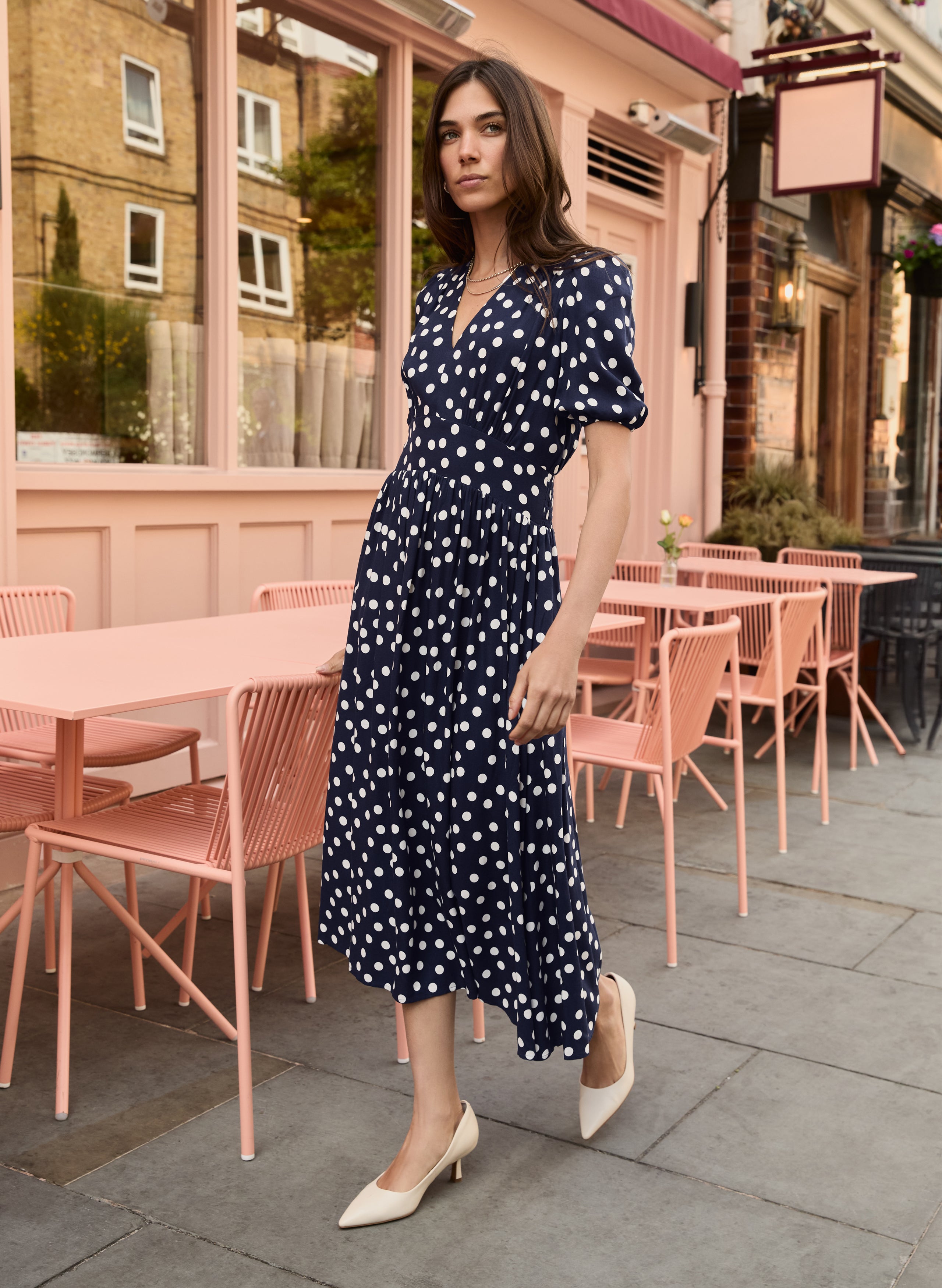 Lina Printed Midi Dress
