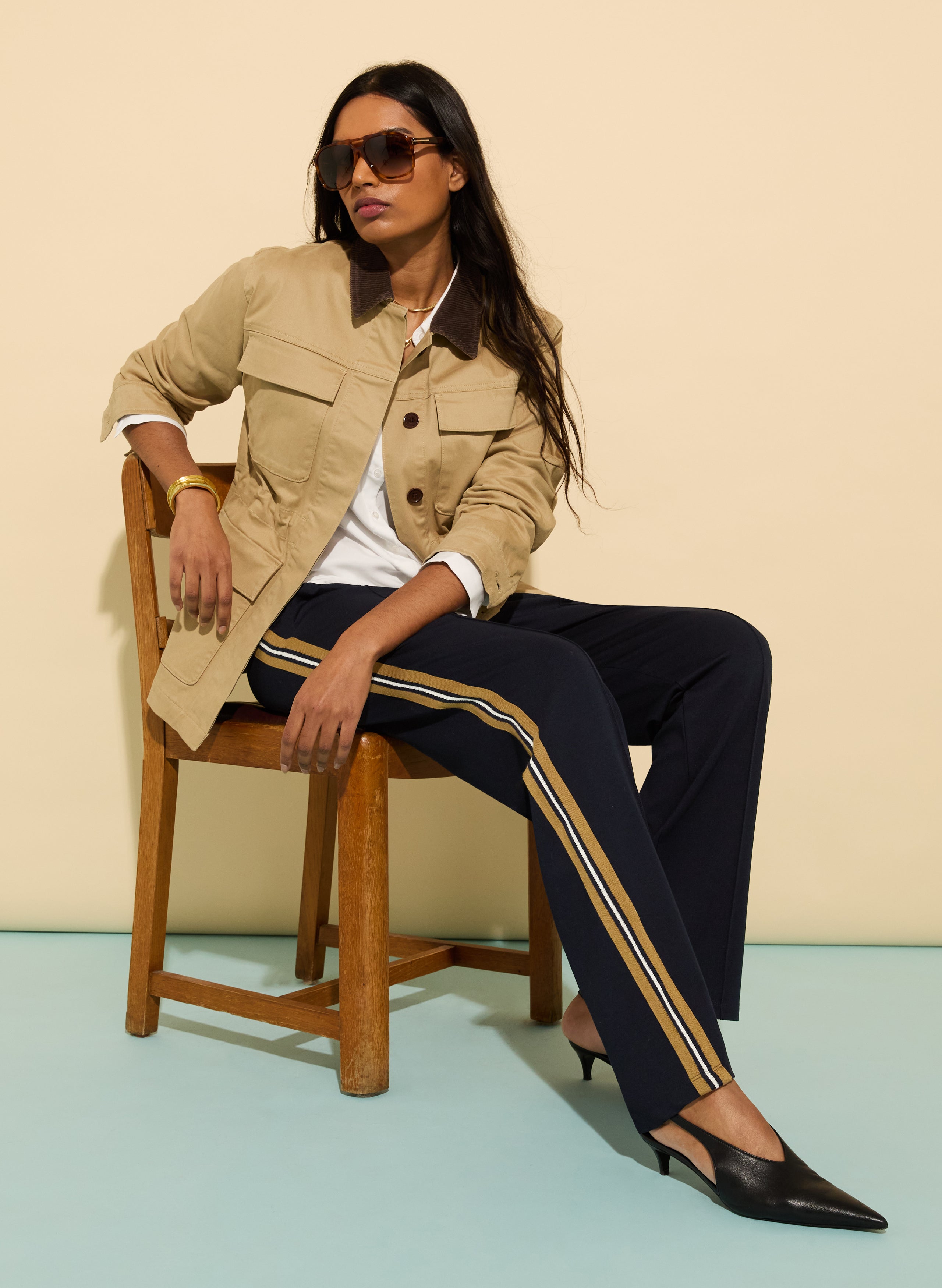 Marjorie Side Stripe Ponte Trousers 1 Marjorie Side Stripe Ponte Trousers