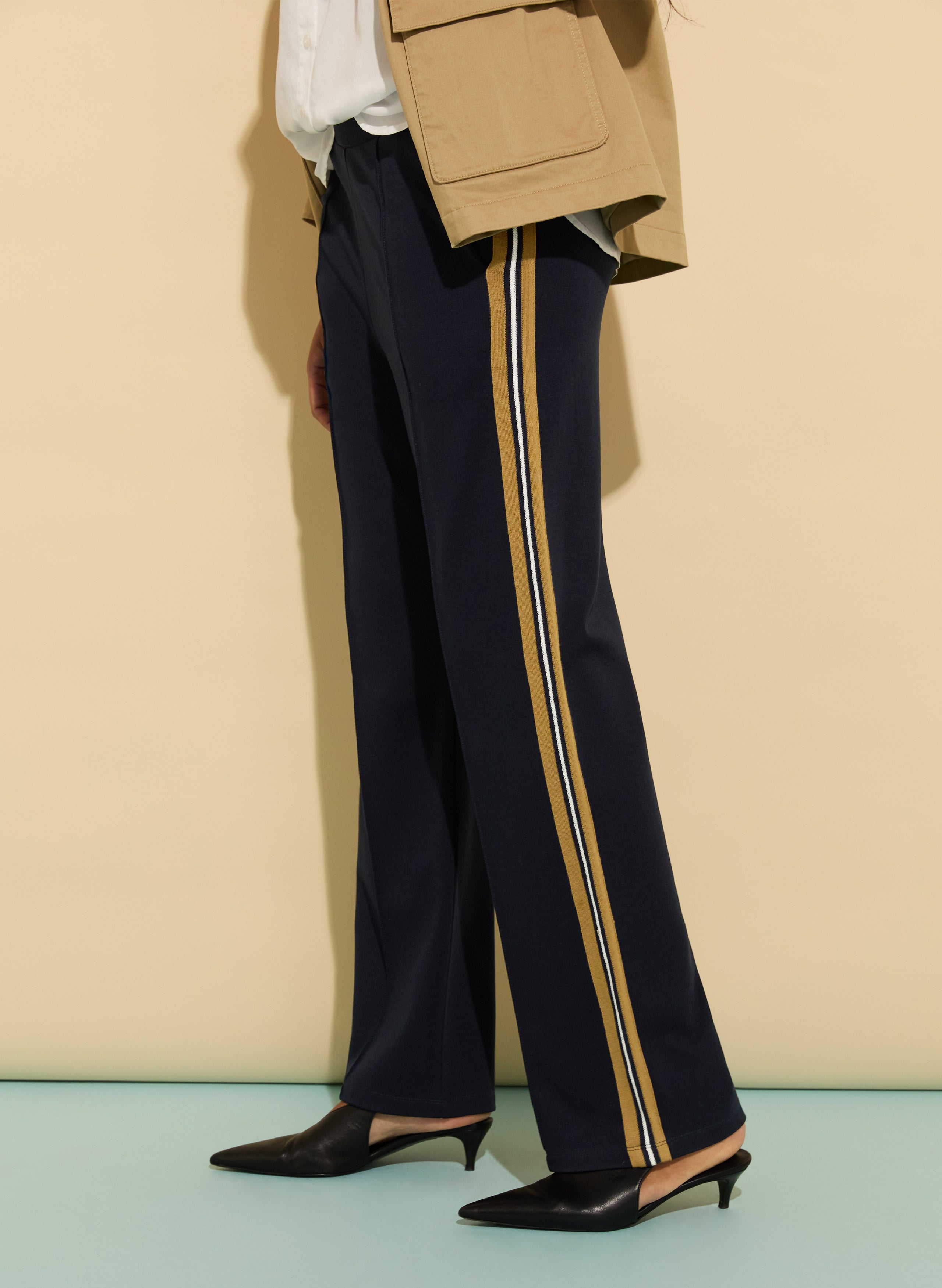 Marjorie Side Stripe Ponte Trousers 2 Marjorie Side Stripe Ponte Trousers