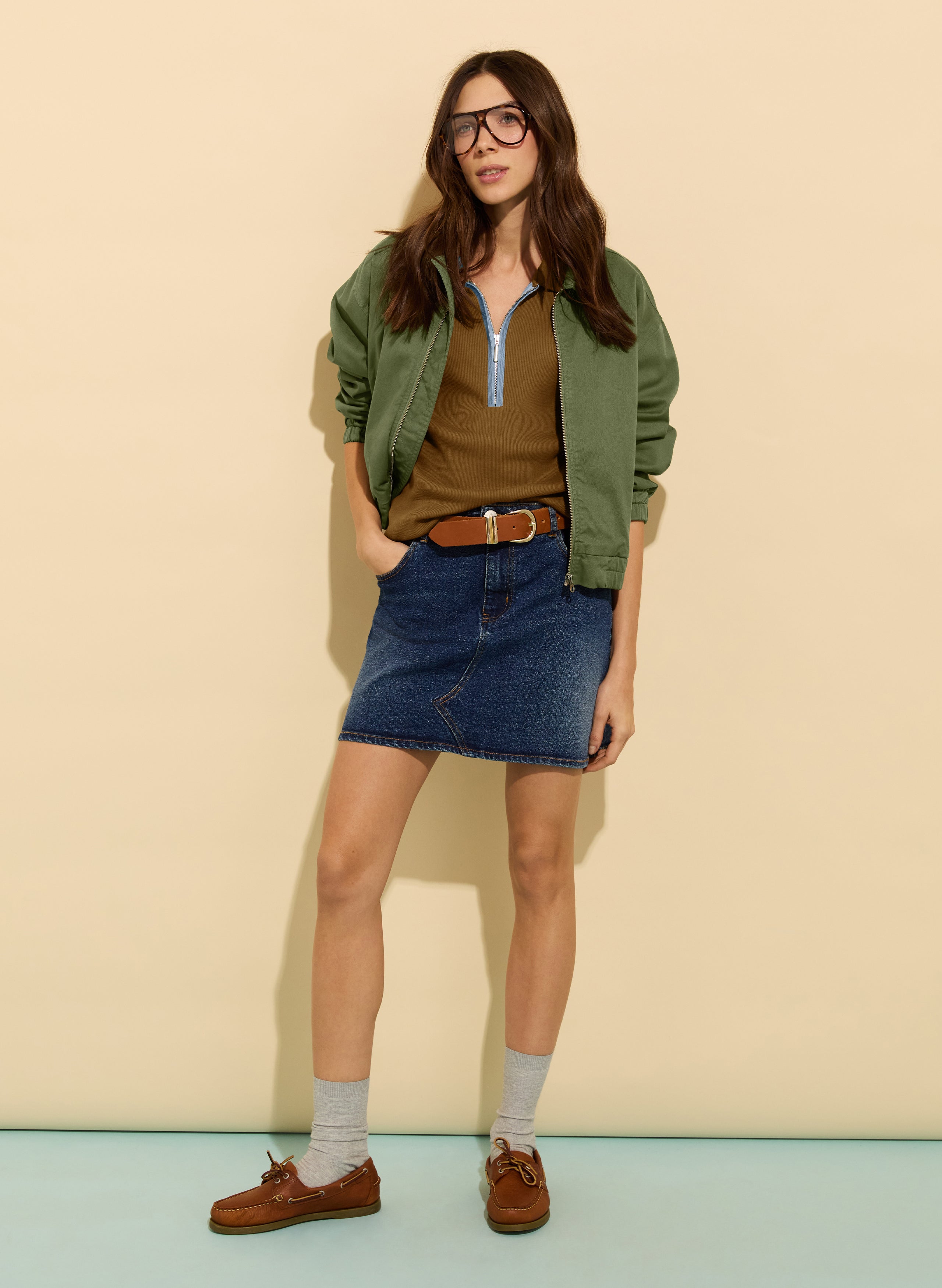 Naomi Organic Rib Zip Collar Top 2 Naomi Organic Rib Zip Collar Top