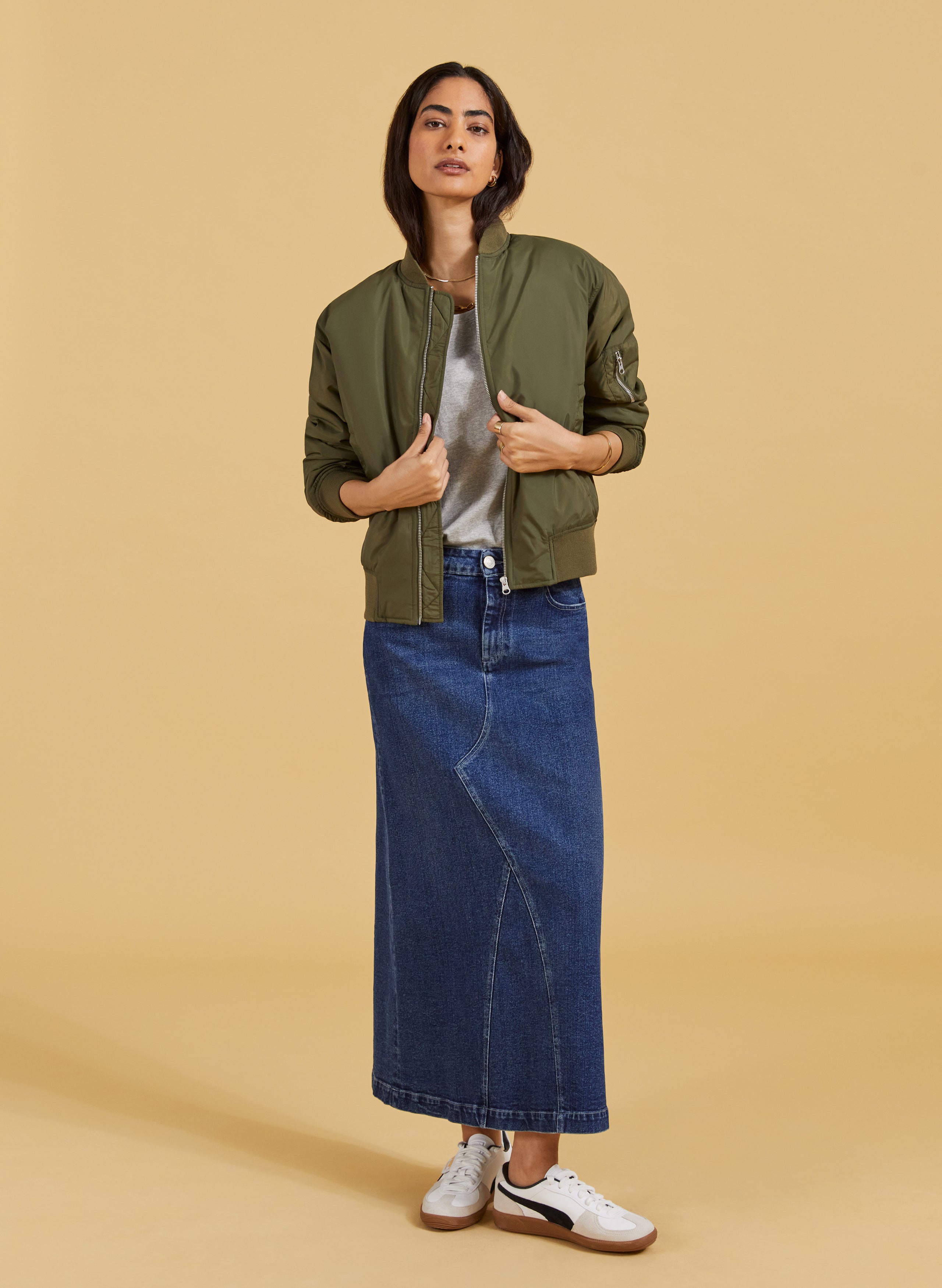 Nia Organic Stretch Denim Long Skirt 1 Nia Organic Stretch Denim Long Skirt