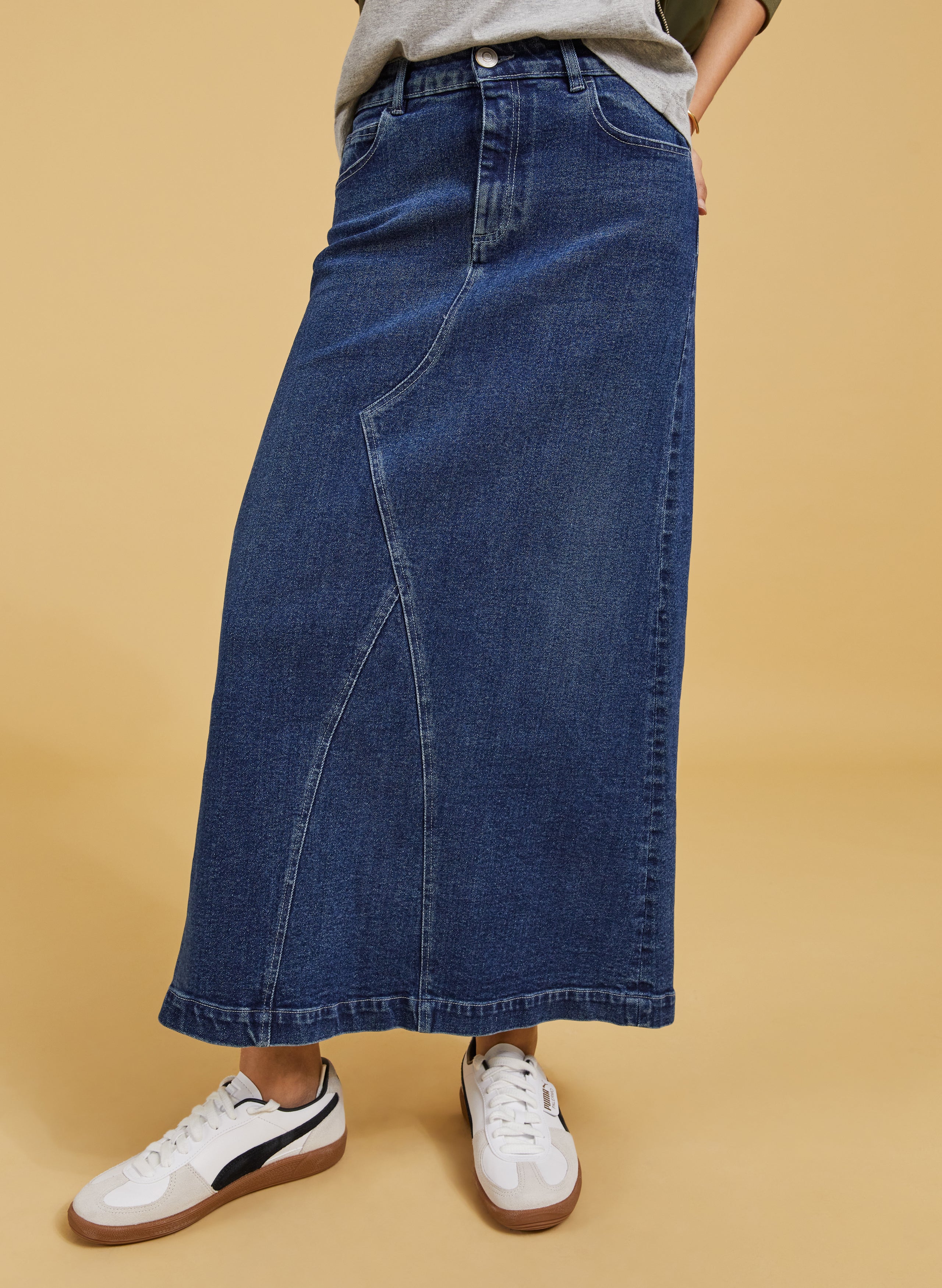 Nia Organic Stretch Denim Long Skirt 2 Nia Organic Stretch Denim Long Skirt