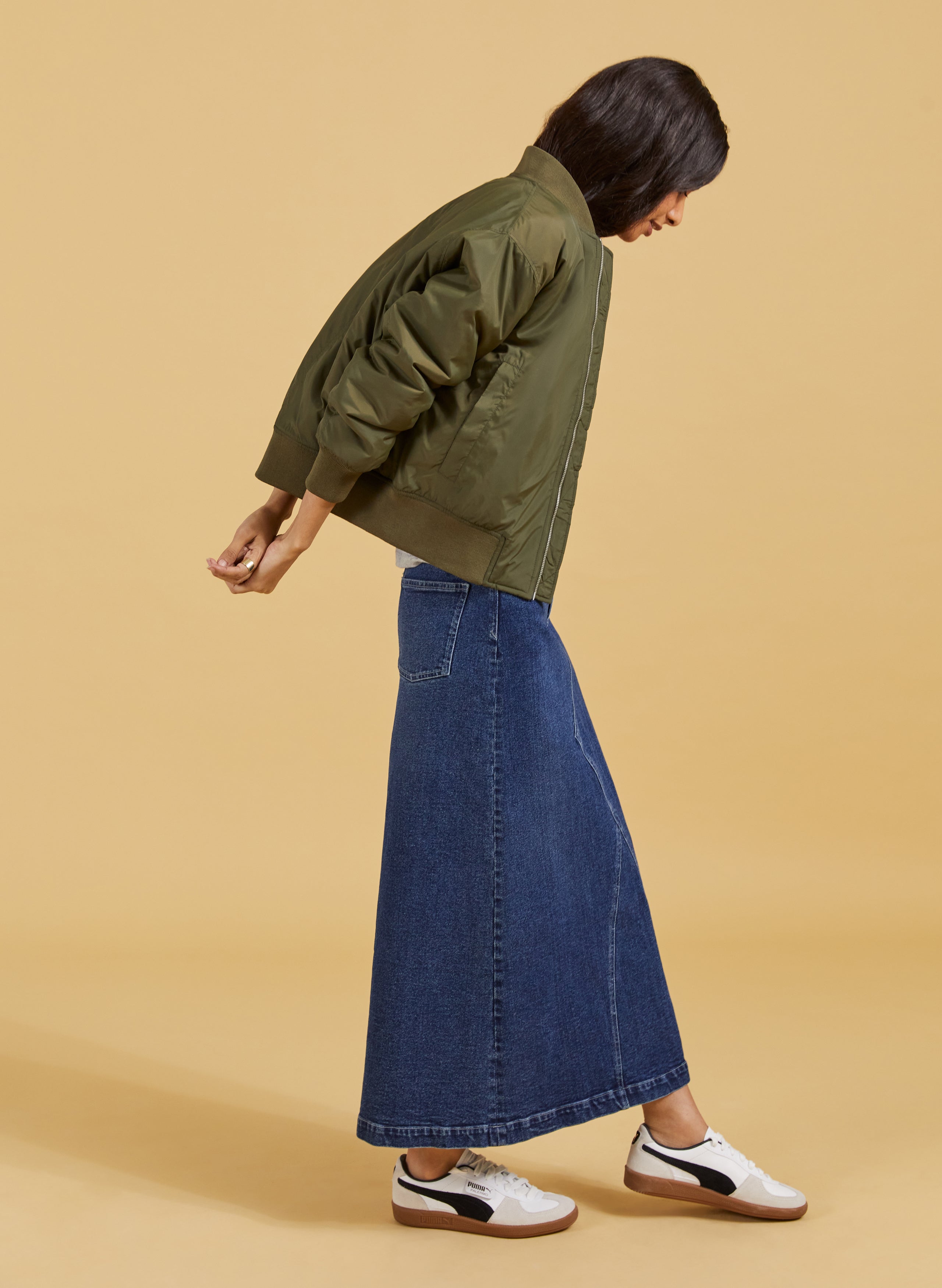 Nia Organic Stretch Denim Long Skirt 3 Nia Organic Stretch Denim Long Skirt