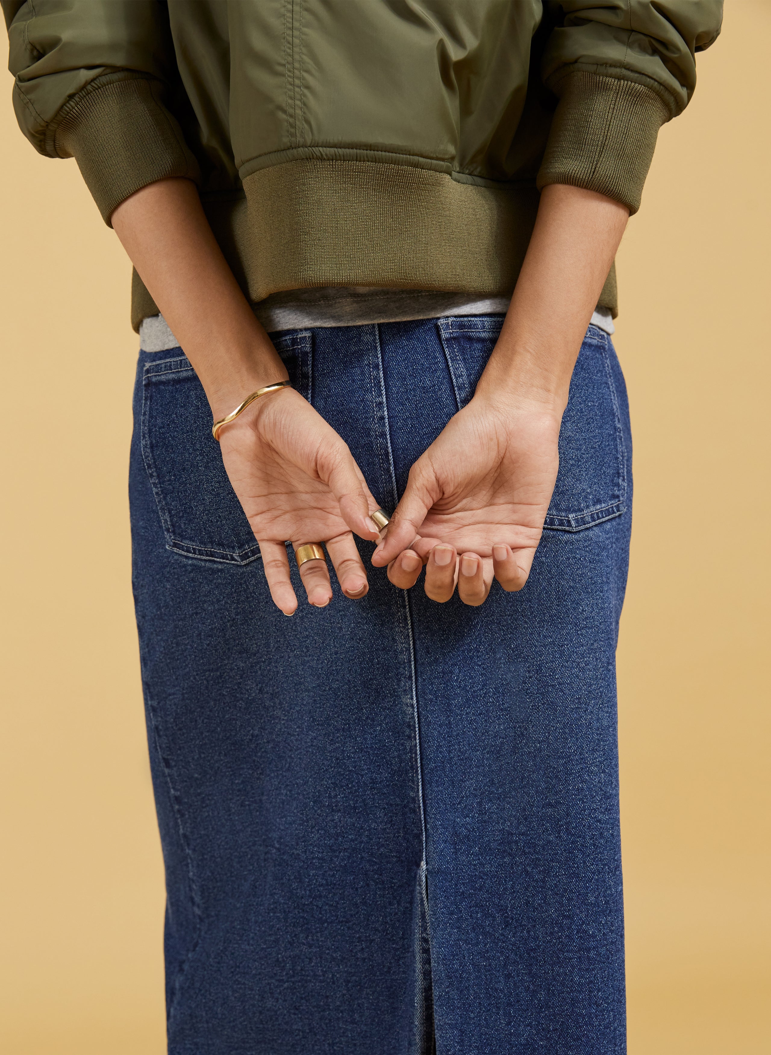 Nia Organic Stretch Denim Long Skirt 5 Nia Organic Stretch Denim Long Skirt