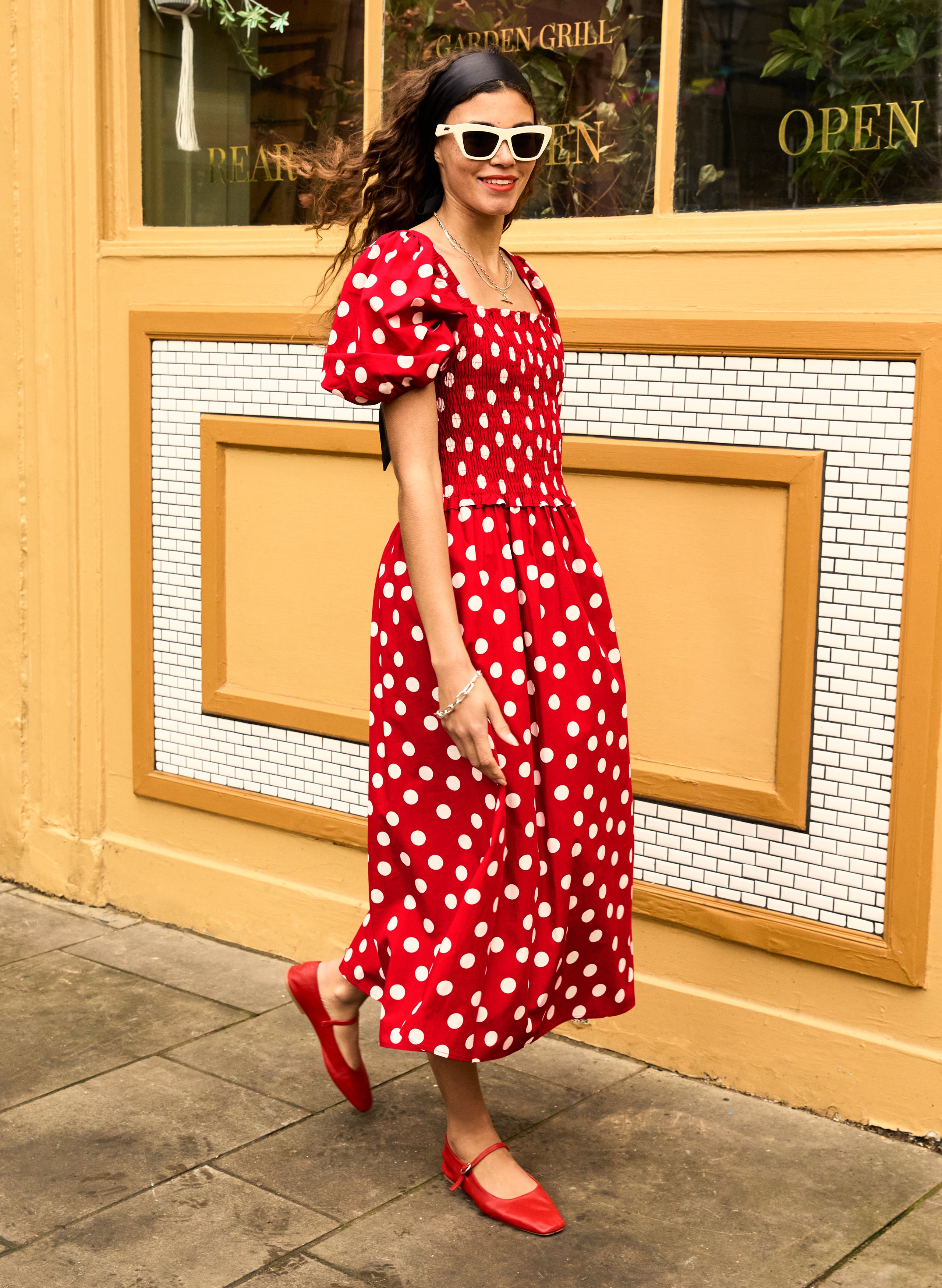 Alicia Organic Cotton Smock Midi Dress