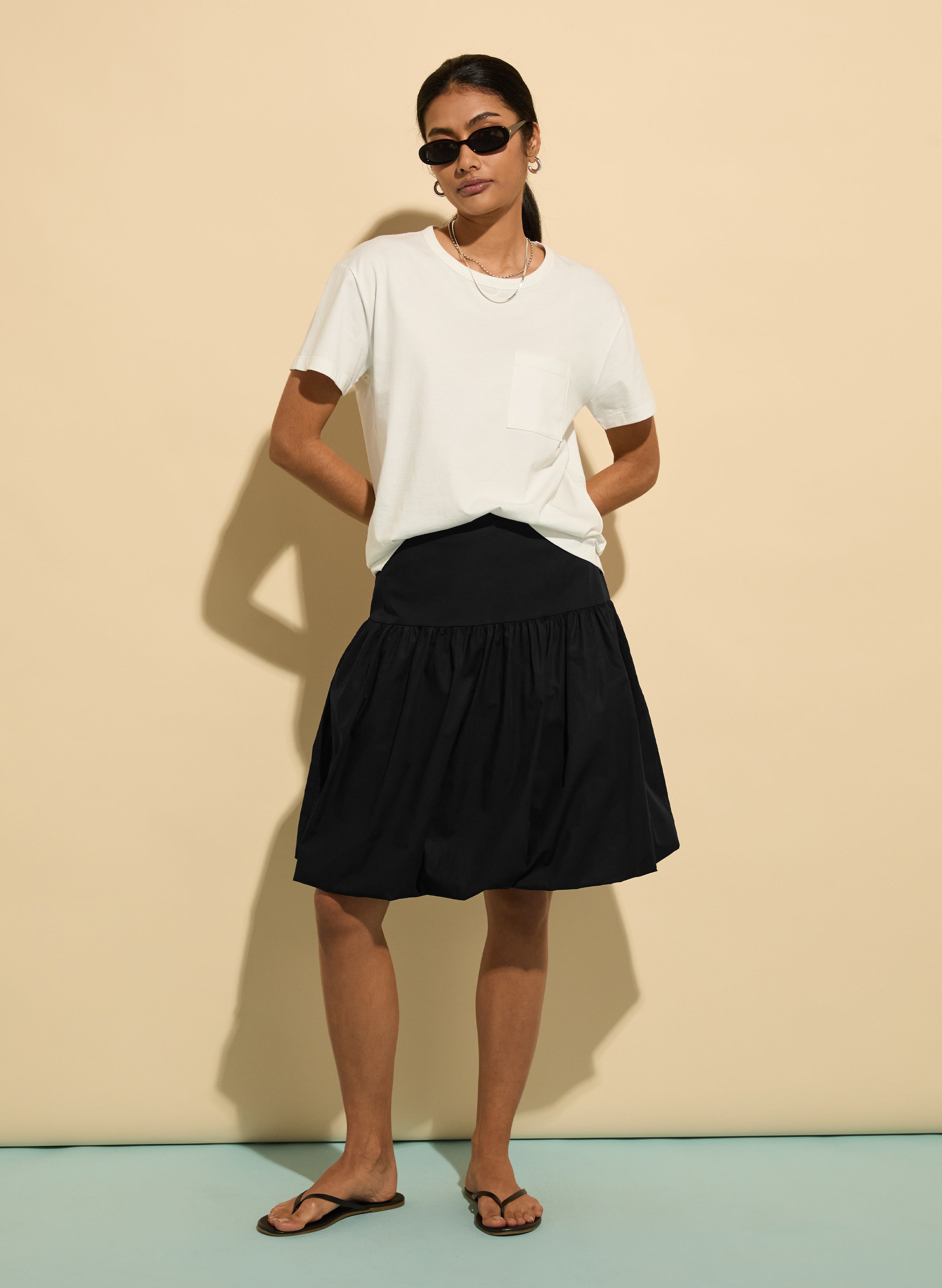 Saffy Organic Cotton Puffball Skirt