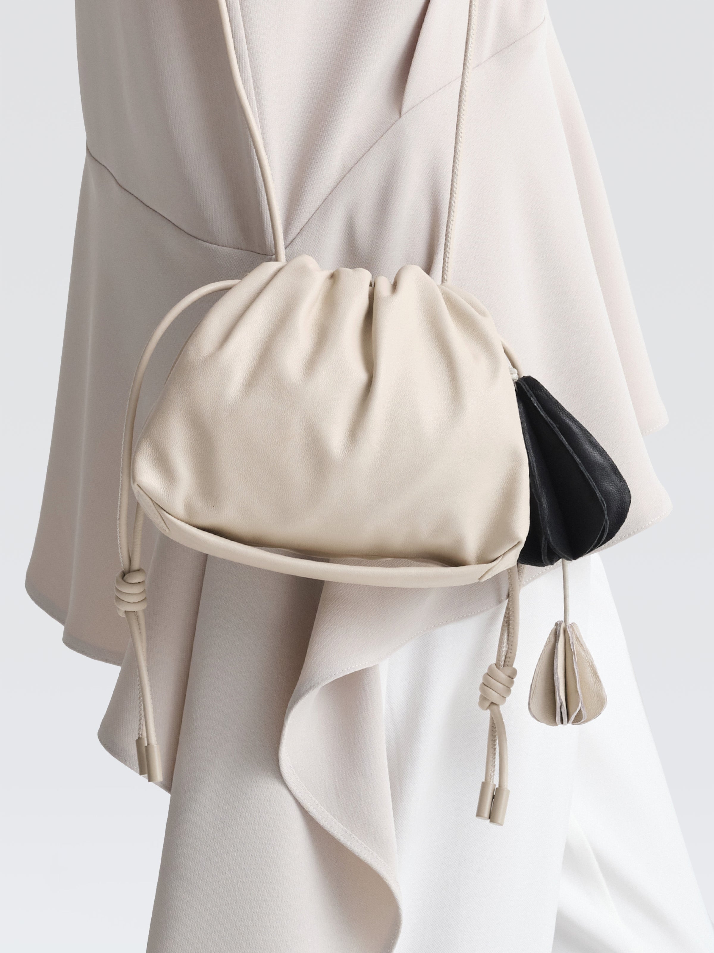 Mini Leather Pouf Bag w/ Charm 3 Mini Leather Pouf Bag w/ Charm