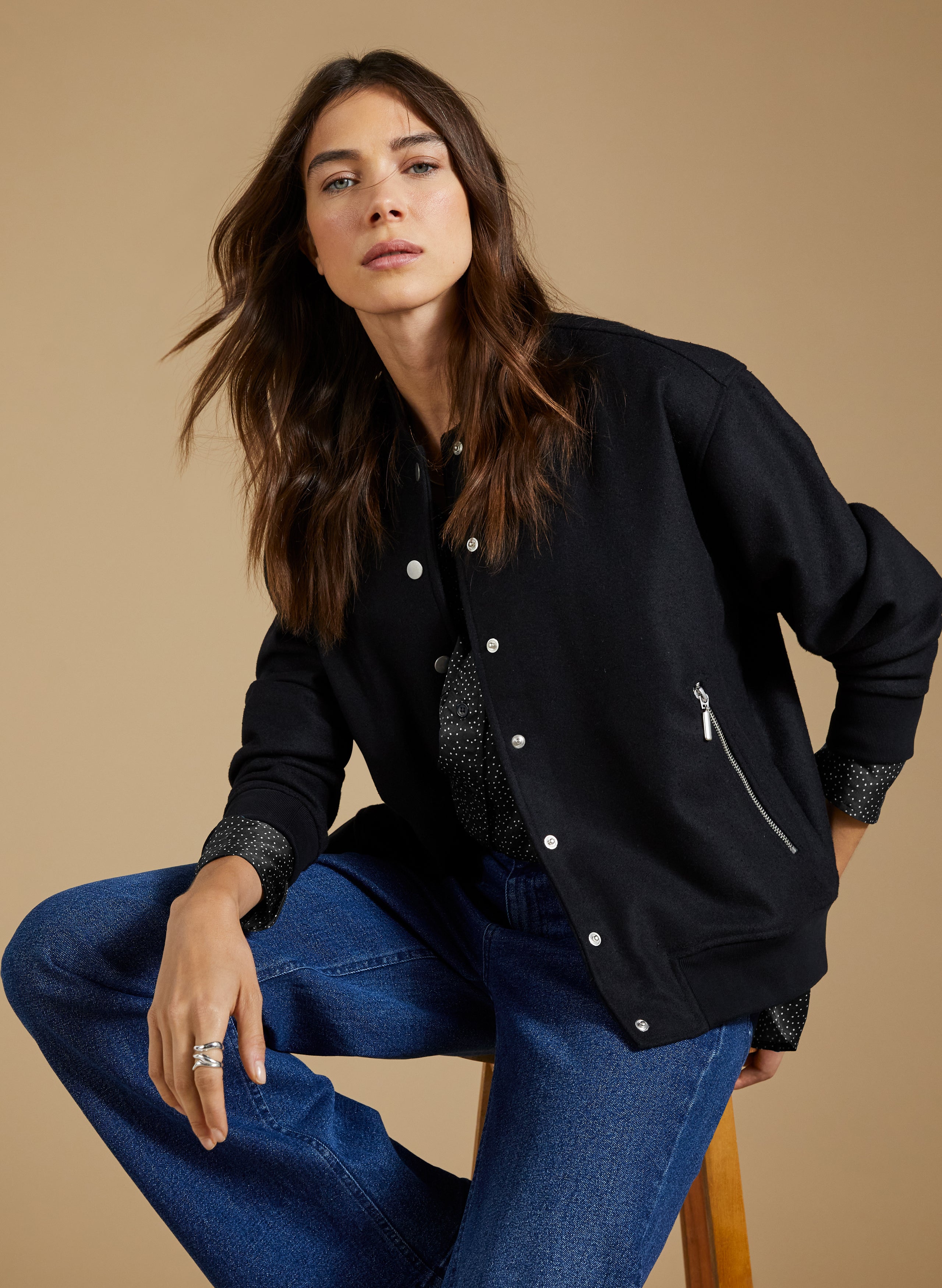 Antonia Wool Blend Bomber Jacket